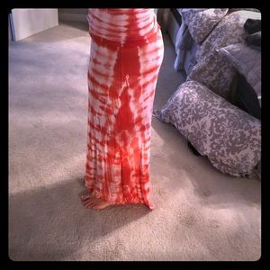 Billabong tie-dye stretch skirt long L NWOT